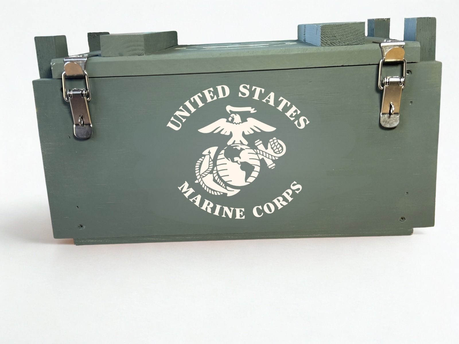 Marine Corps ammo box with stainless hardware